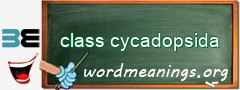WordMeaning blackboard for class cycadopsida